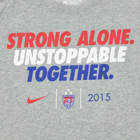 Nike Dri-Fit Shirt Men's Medium Gray USA Soccer Team Graphic Tee Short Sleeve - Picture 2 of 13